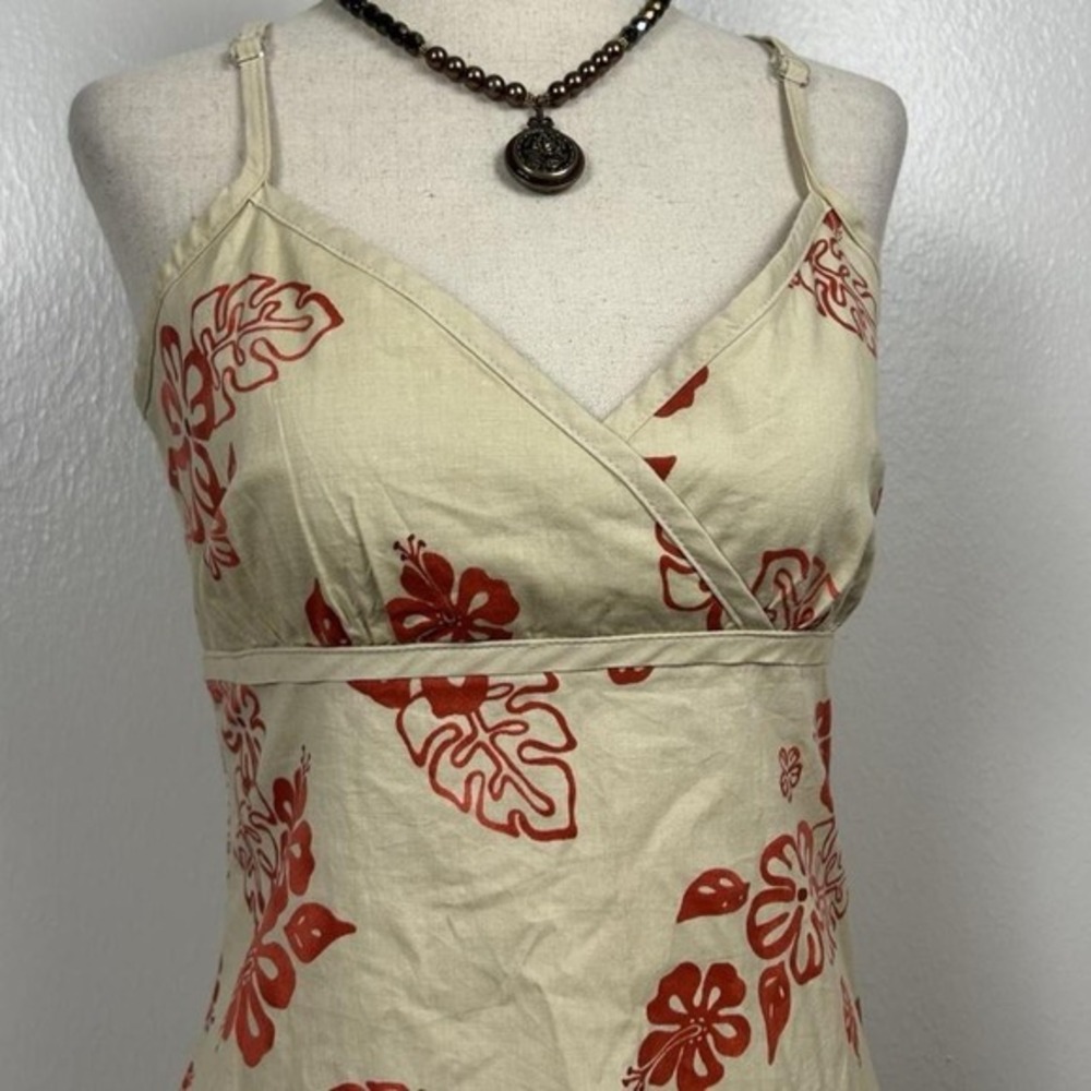 Vintage‎ Y2K Tilt Women's Tropical Hibiscus Dress Size S Coconut Girl Beach - Picture 2 of 8